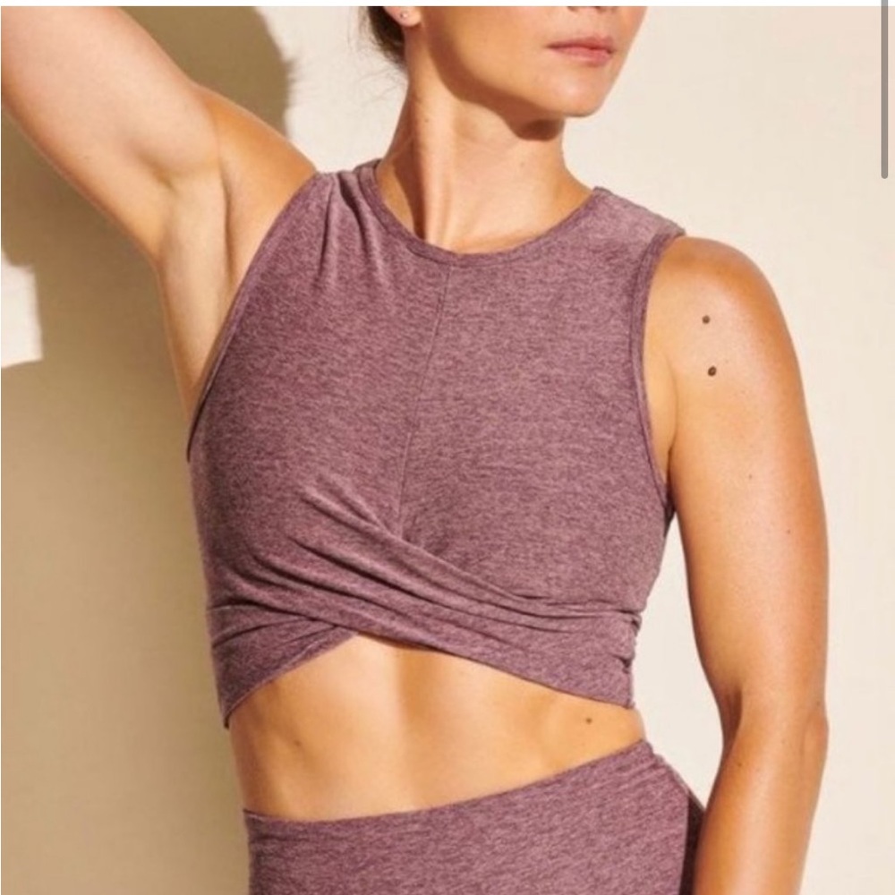 Beyond Yoga x Peloton Crossroads Crop Top - size Small in Plum Heather